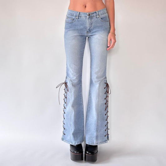 Y2K Lace-Up Jeans (XS/S)