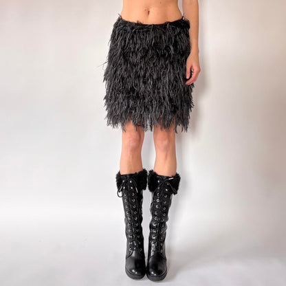 2014 Lanvin Fuzzy Tinsel Skirt (S)