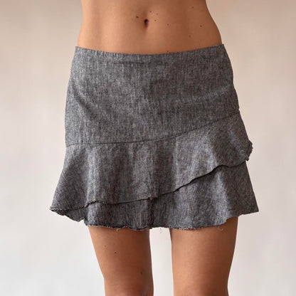 Y2K Ruffly Mini Skirt (S)