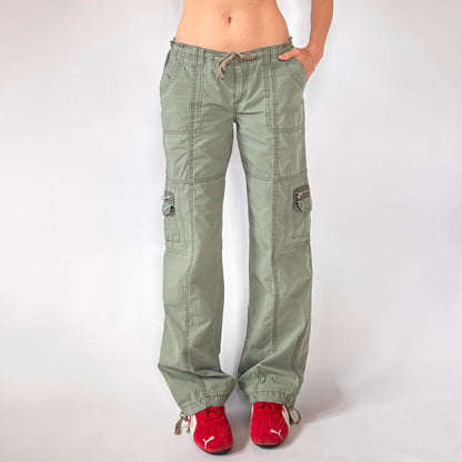 Y2K Green Cargo Pants (S/M)