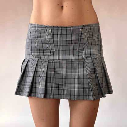 Pleated Plaid Mini Skirt (XS/S)