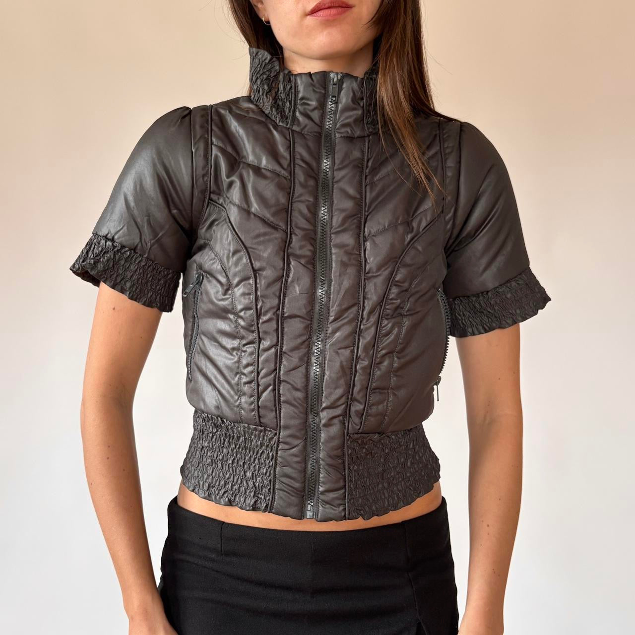 Y2K Slate Puffer Top (S)