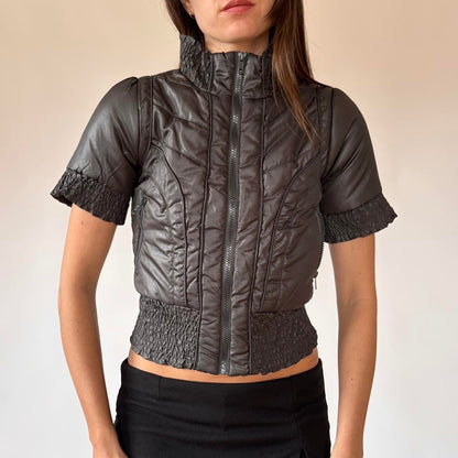 Y2K Slate Puffer Top (S)