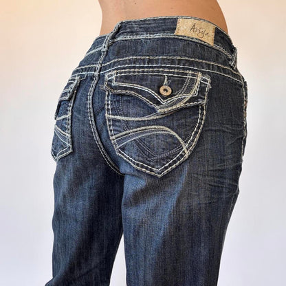 Y2K Dark Wash Low Rise Jeans (M)