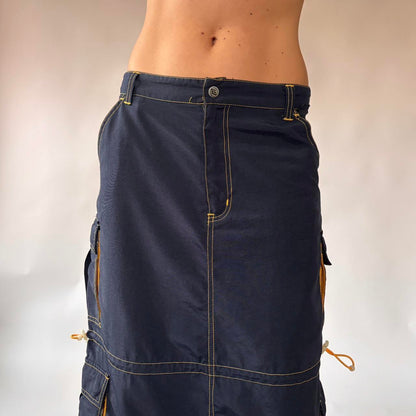 90s Utility Cargo Maxi Skirt (M/L)