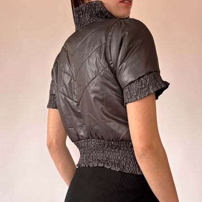 Y2K Slate Puffer Top (S)