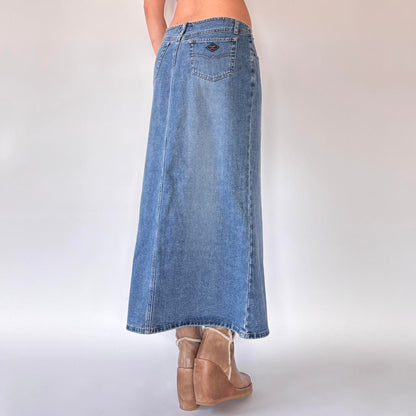 Y2K Deadstock Angels Denim Maxi Skirt (S/M)
