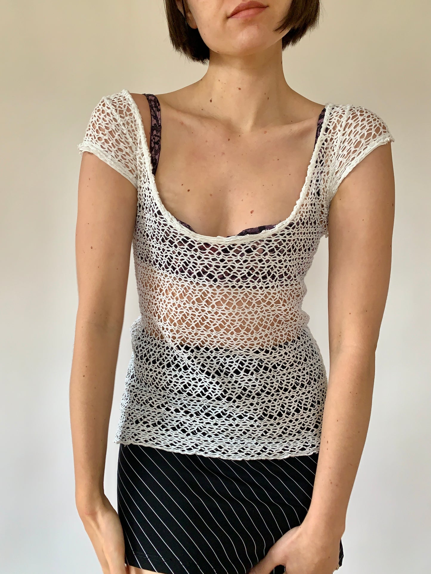 Italian Cotton Net Tee - S/M