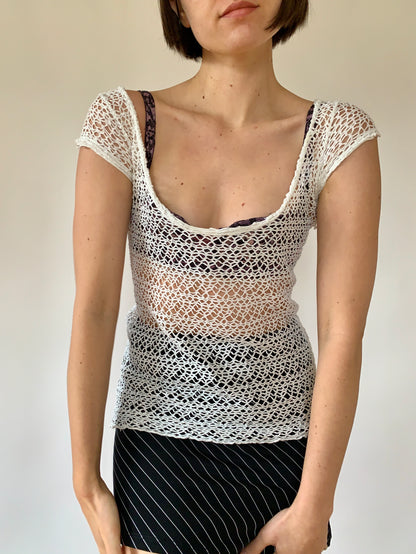 Italian Cotton Net Tee - S/M