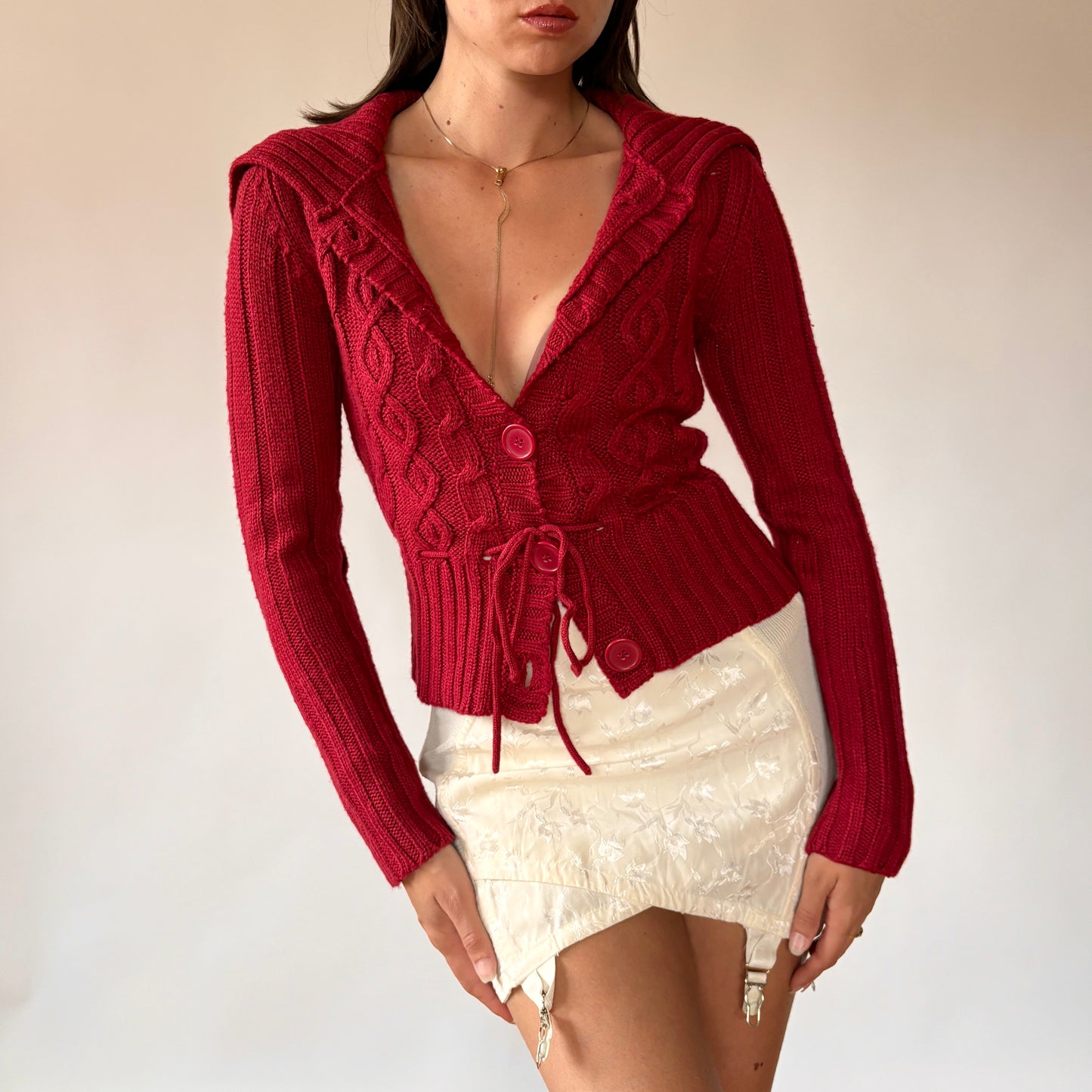 90s Burgundy Cardigan (S)