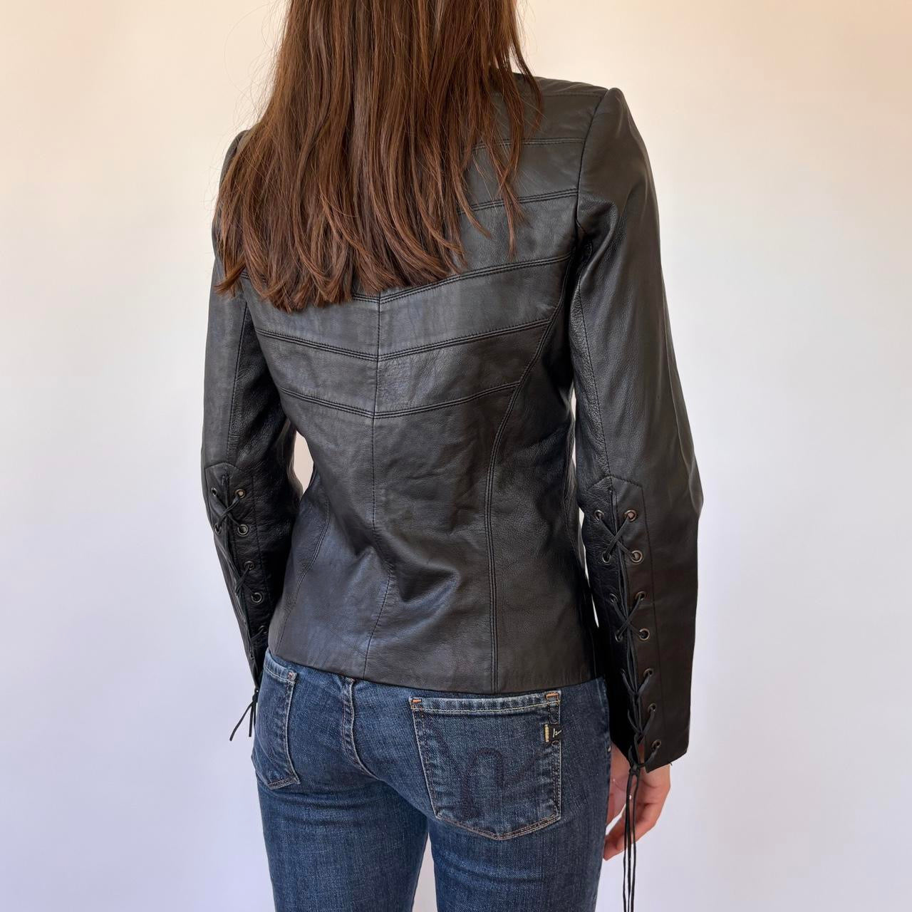 Italian Leather Moto Jacket (S)