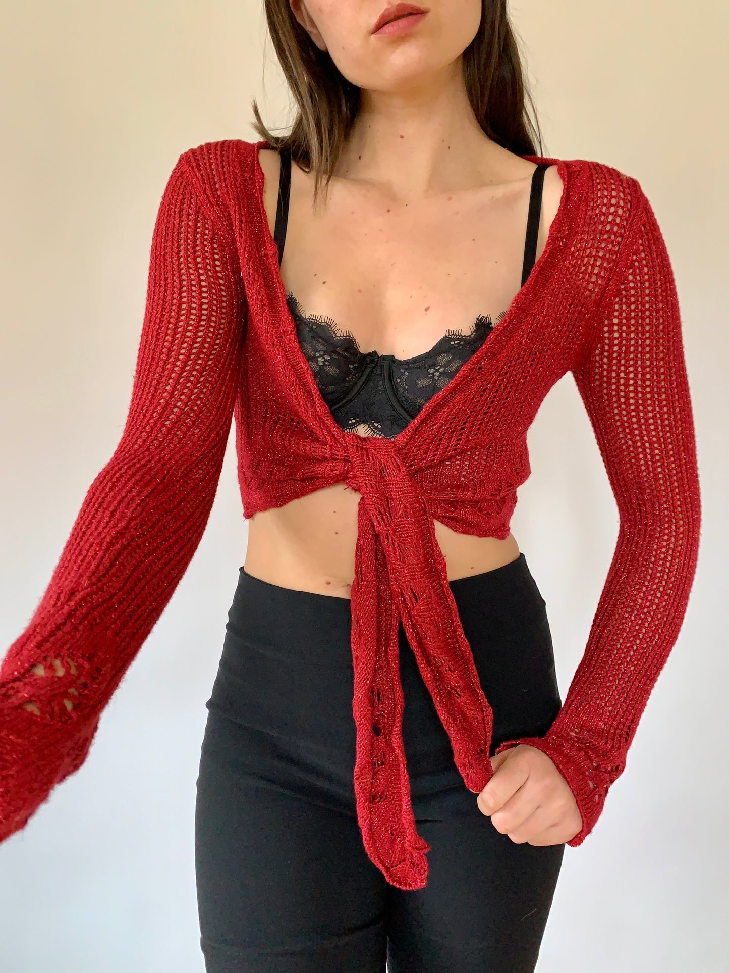 Y2K Crochet Cardigan - S/M