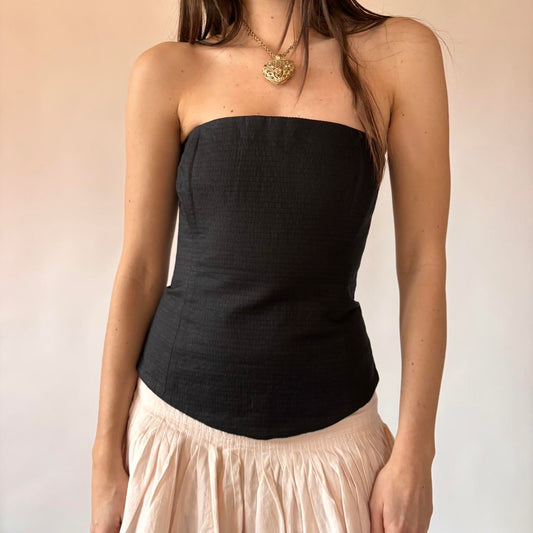 90s Italian Linen Structured Top (S)