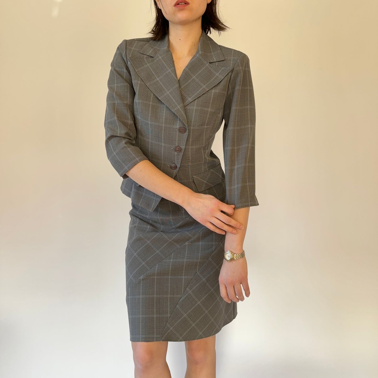 90s Two-Piece Skirt Suit (S)