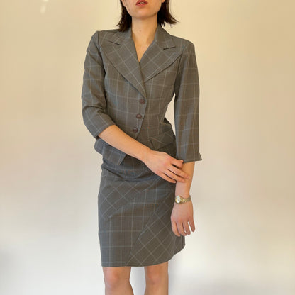 90s Two-Piece Skirt Suit (S)