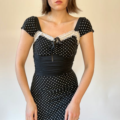 Italian Polka Dot Midi Dress (XS/S)