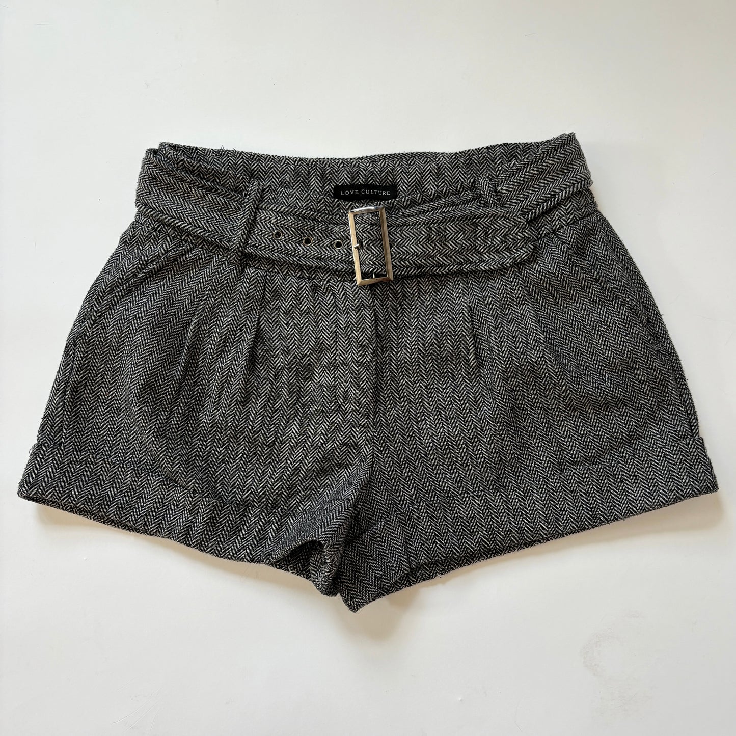 2000s Belted Tweed Shorts (S)
