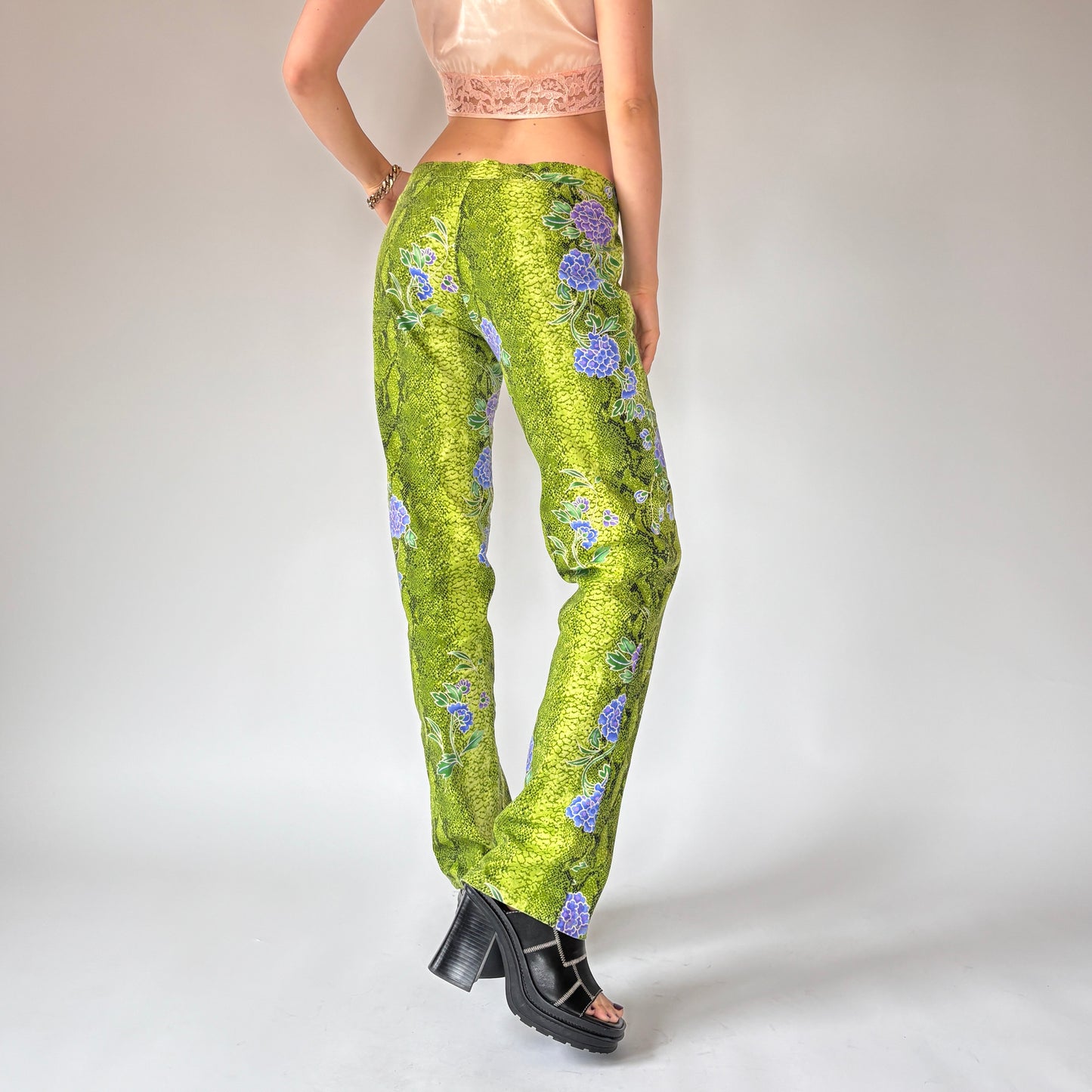 Y2K Snakeskin Print Pants (S)