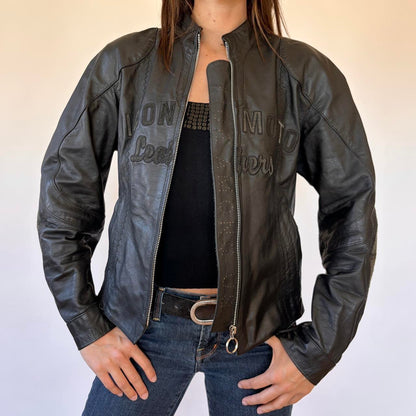 90s Bombshell Leather Moto Jacket (S)
