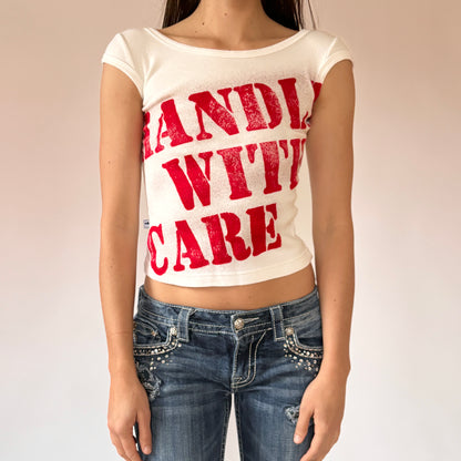90s Handle With Care Baby Tee (XXS/XS)