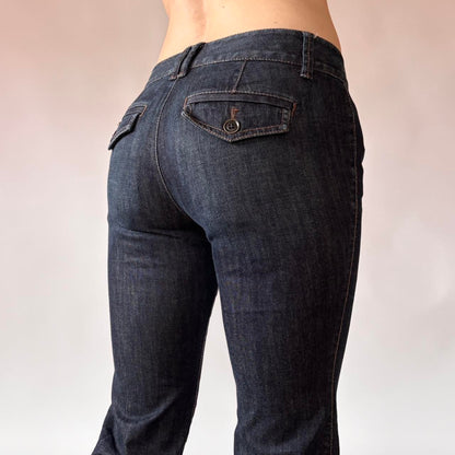2000s Low Rise Dark Wash Jeans (XXS)