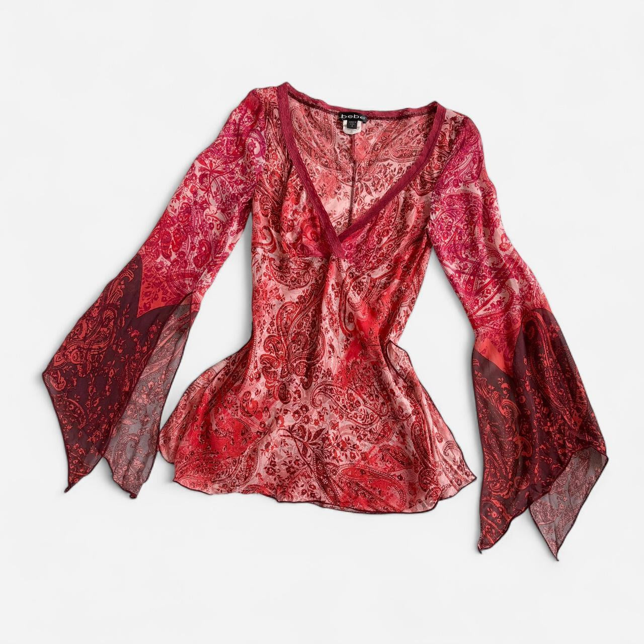 Y2K Bebe Paisley Whimsy Top (S)