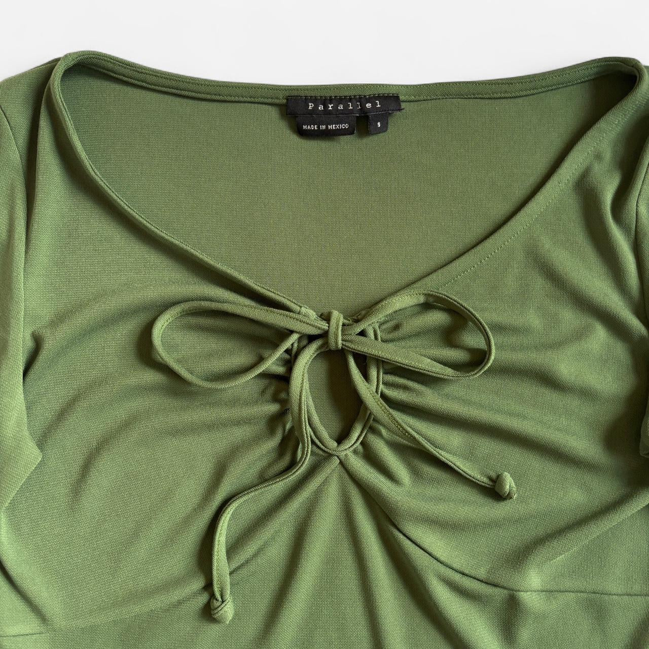 Y2K Green Tie Front Longsleeve Top (M/L)