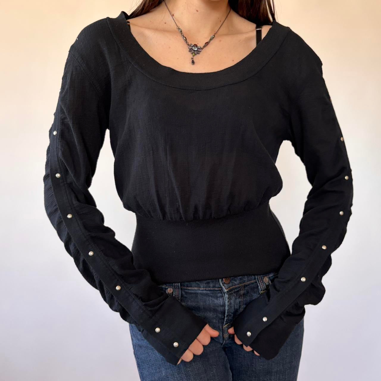 2000s Armani Snap Sleeve Top (M)