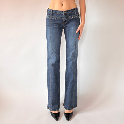 Y2K Saddleback Flare Jeans (S/M)