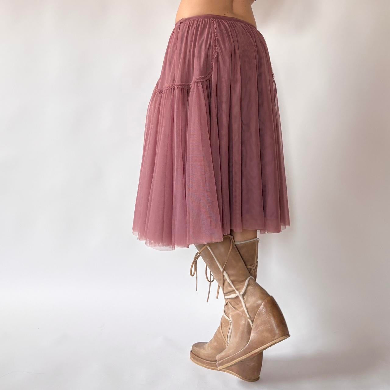 2000s Mauve Tulle Skirt (S/M)