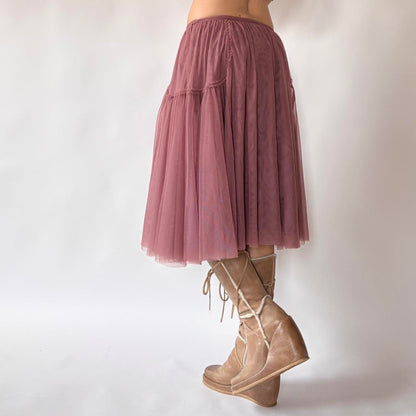 2000s Mauve Tulle Skirt (S/M)