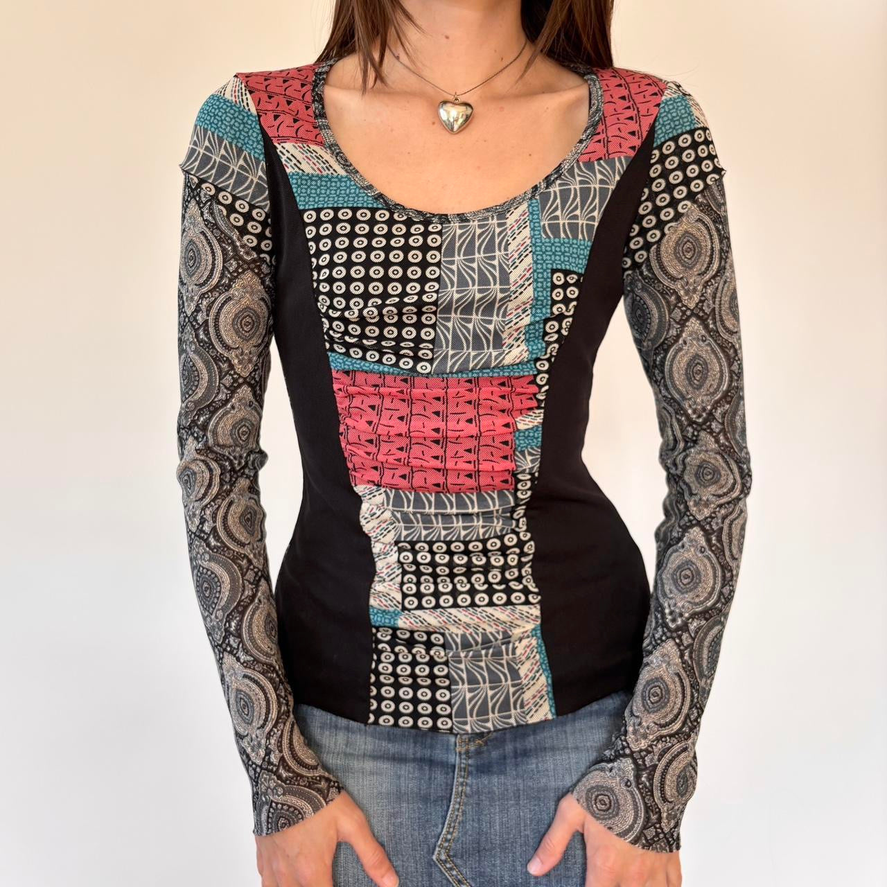 Y2K Bisou Bisou Mesh Top (S)