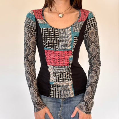 Y2K Bisou Bisou Mesh Top (S)