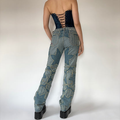 2000s Patchwork Jeans (S/M)