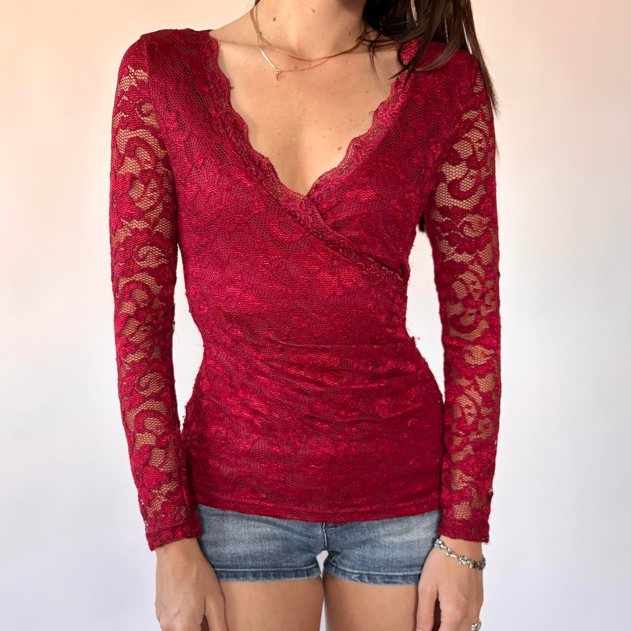 Crimson Lace Longsleeve (XS/S)