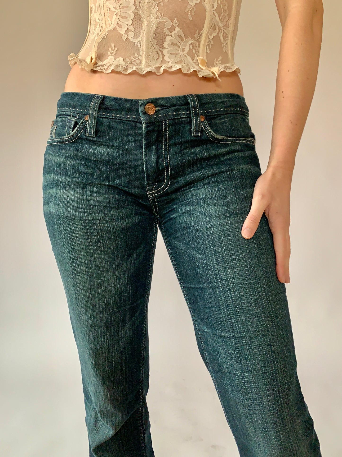 Y2K Dark Wash Jeans - Medium