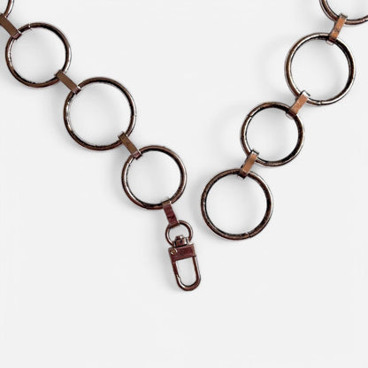 Y2K Silver O Ring Chain Belt (S/M)