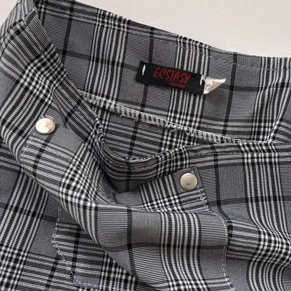 Pleated Plaid Mini Skirt (XS/S)