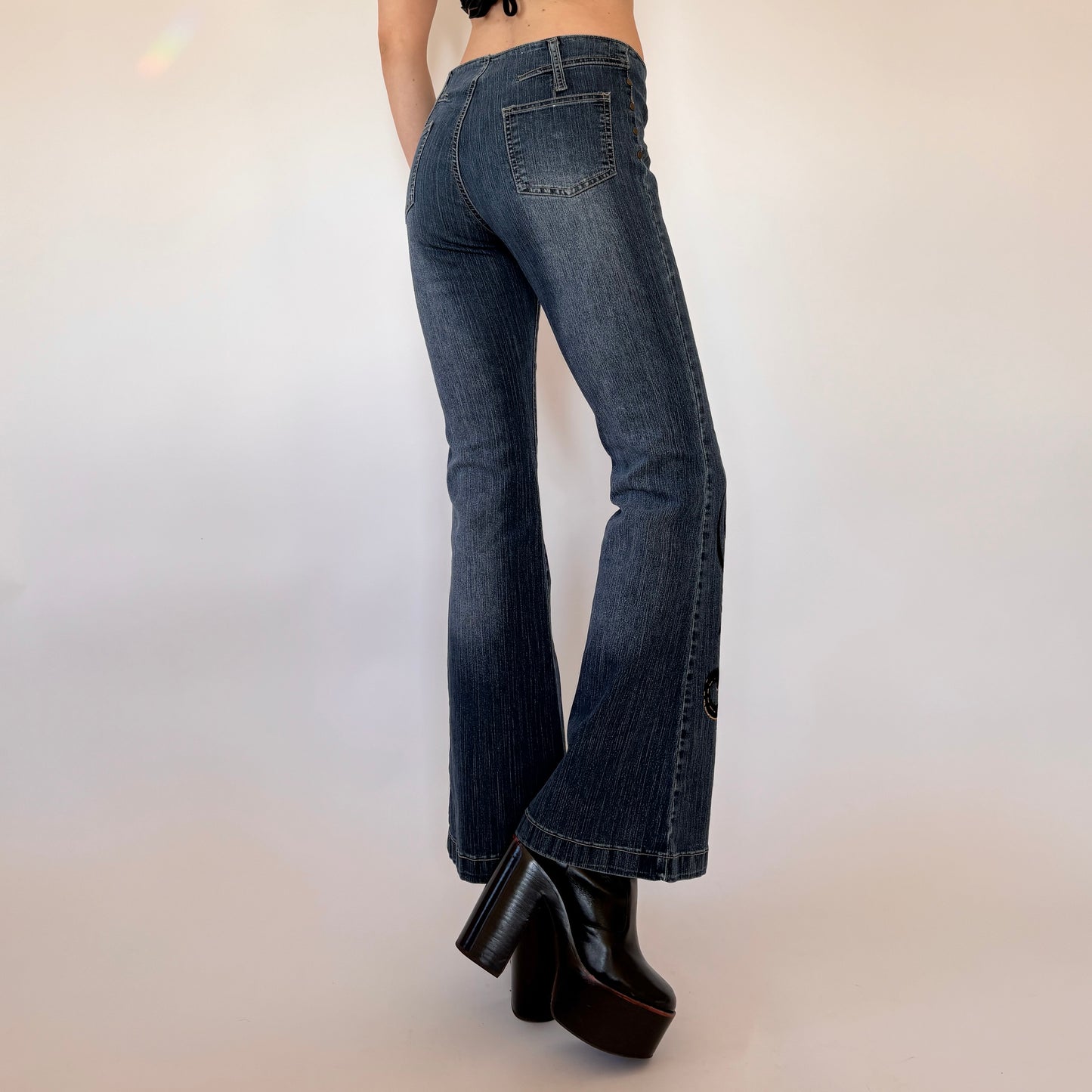 Y2K Embellished Low Rise Jeans (XS)