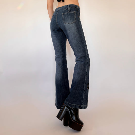 Y2K Embellished Low Rise Jeans (XS)