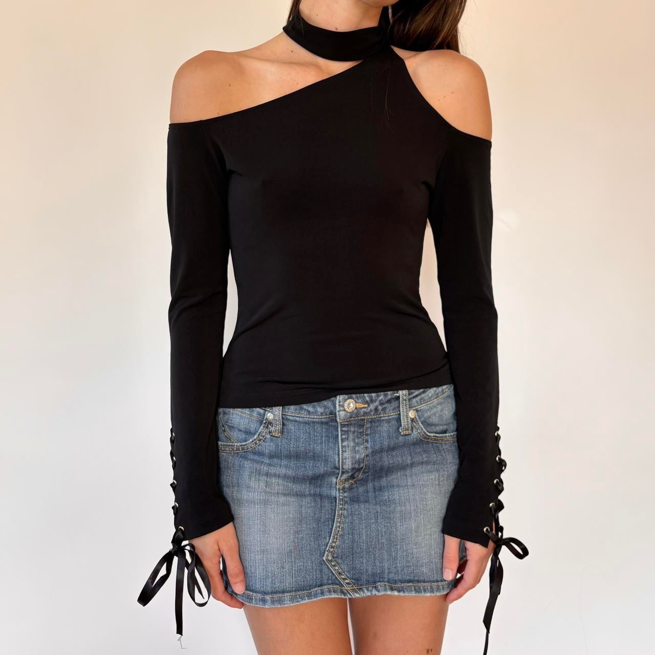 90s Frederick’s Collared Ribbon Top (S/M)