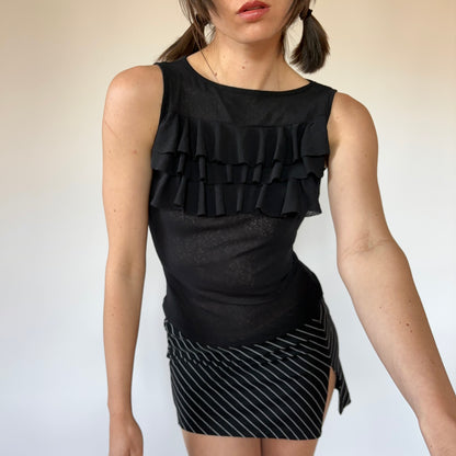 2000s Mesh Ruffle Tank (XS/S)