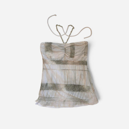 Y2K Beaded Tube Top (XS/S)