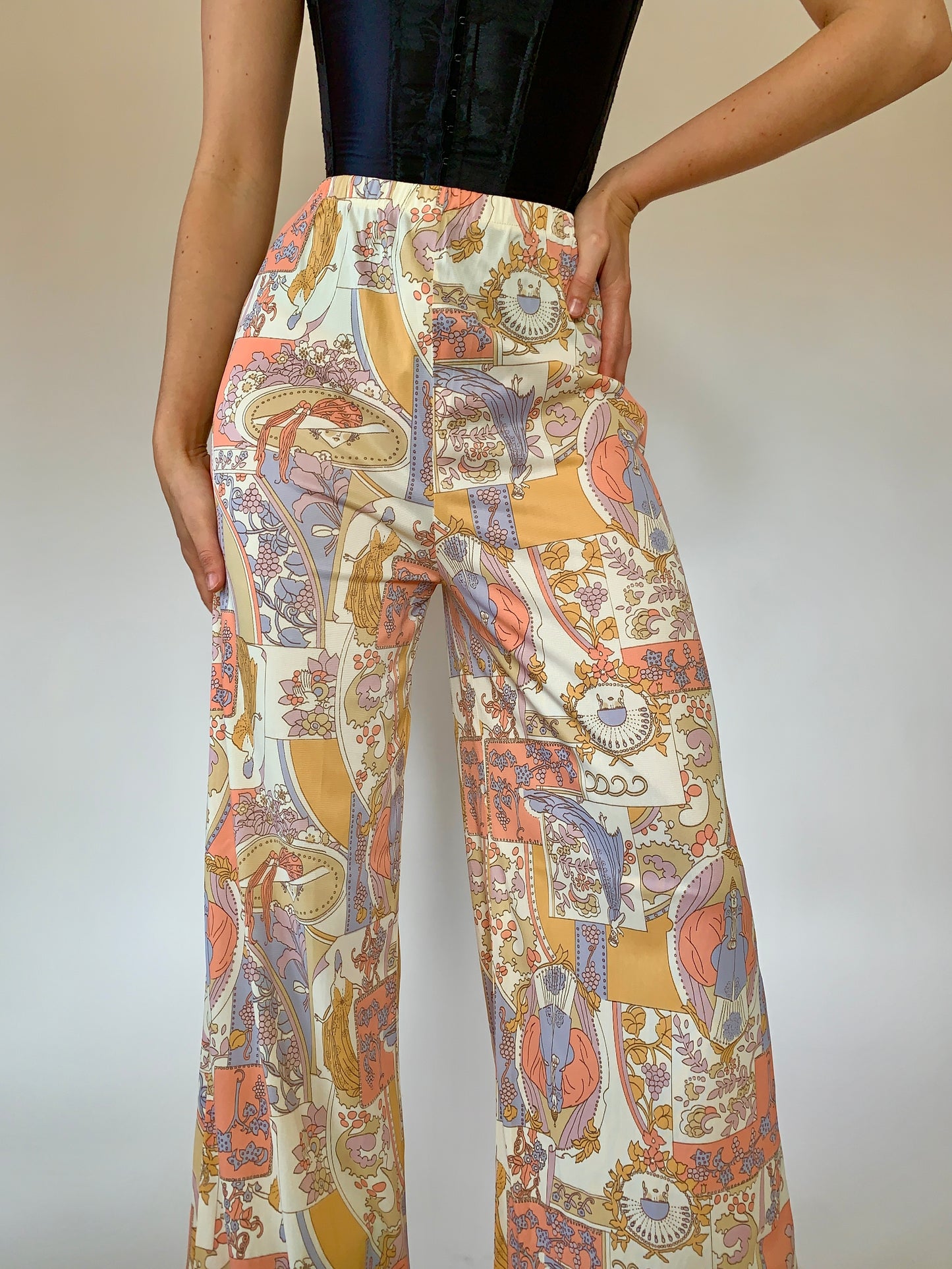 Vintage 1970s Novelty Print Pants (XS/S)
