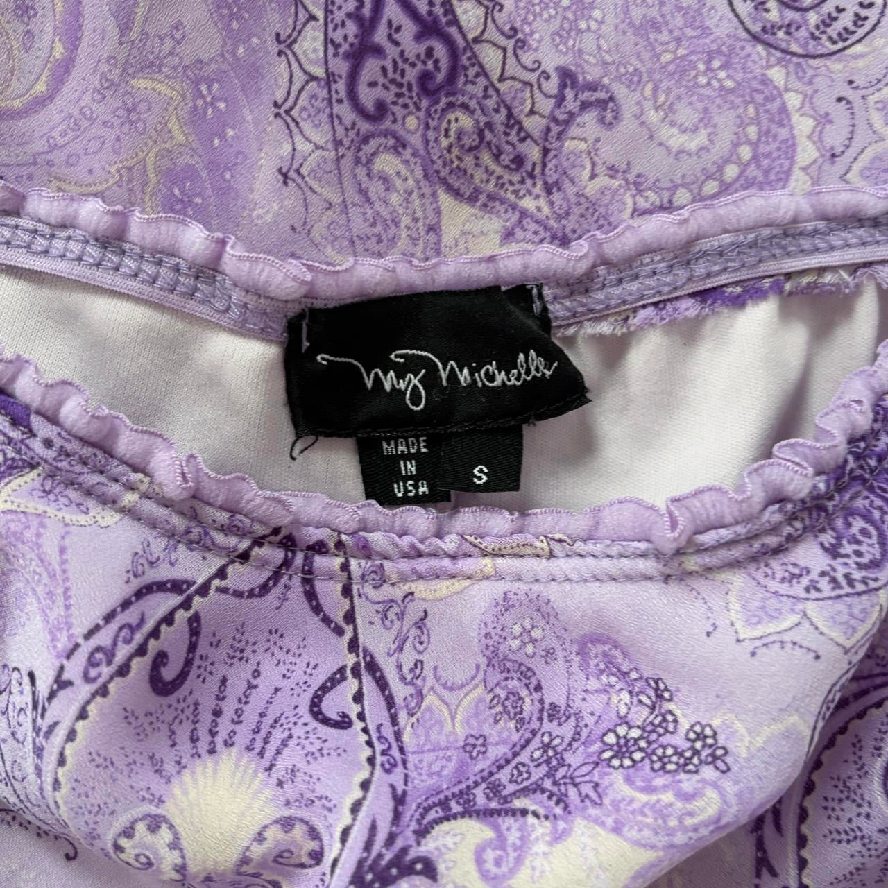 Y2K Purple Paisley Midi Skirt (XS/S)