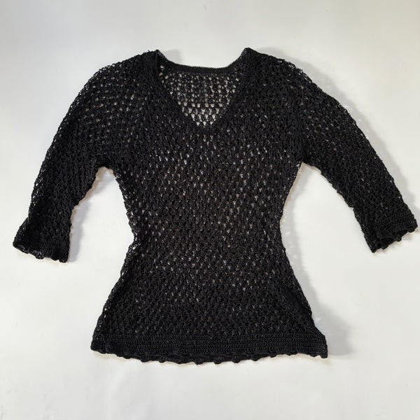 Noir Crochet Blouse (S)