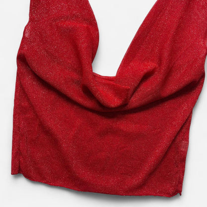 Cowl Neck Glittery Mesh Halter (L/XL)