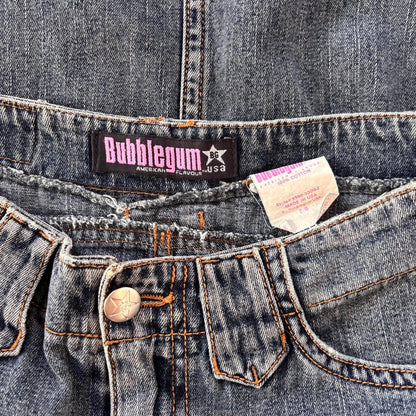 Y2K Bubblegum Denim Midi Skirt (S)