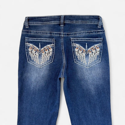Y2K Embellished Pocket Jeans (M)