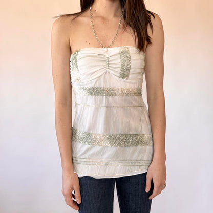 Y2K Beaded Tube Top (XS/S)